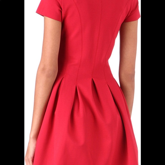 Maje Datypic red zip stretch and fit flare dress - Picture 5 of 6
